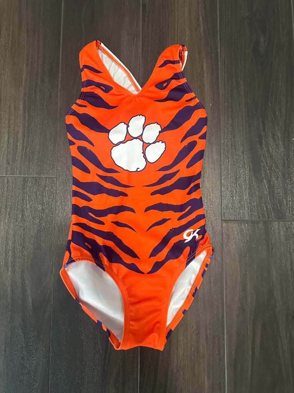 GK Girls CM Orange/Purple Clemson Tigers Spirit Strappy Back V-Neck Leo